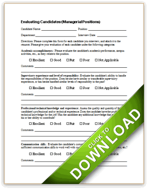 Evaluating Candidates (Managerial Positions)