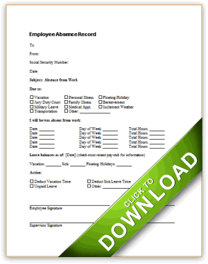 Employee Absence Record
