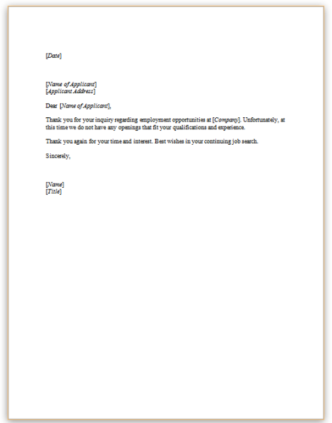 This sample letter provides one example of an appropriate reply to ...