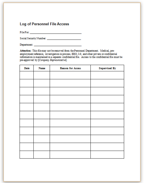 This sample log allows employers to document all employee requests to ...
