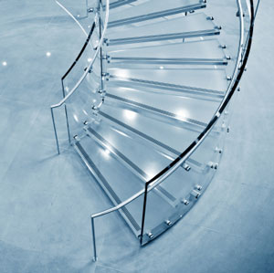 glass staircase